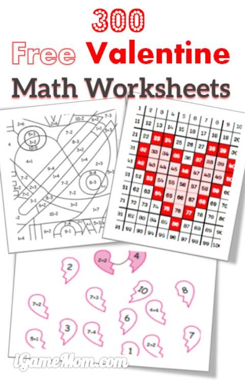 300 Free Valentine Math Worksheets for Kids | iGameMom