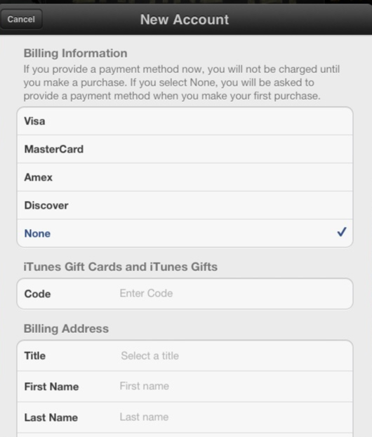 How to set up App Store Account without a Credit Card?