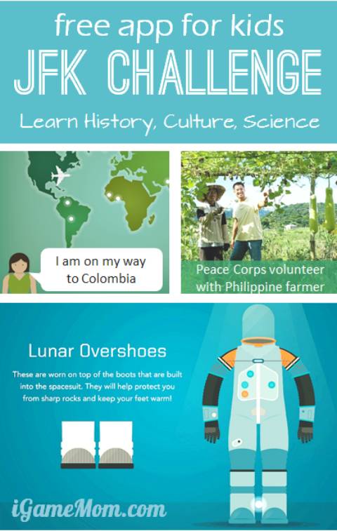 Free App for Kids JFK Challenge - learn history culture science and more