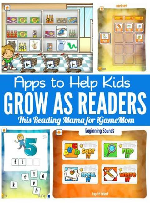 Fun apps helping kids to be good readers -- from alphabet sound, to short vowel words, to long vowel words, … till kids can read.