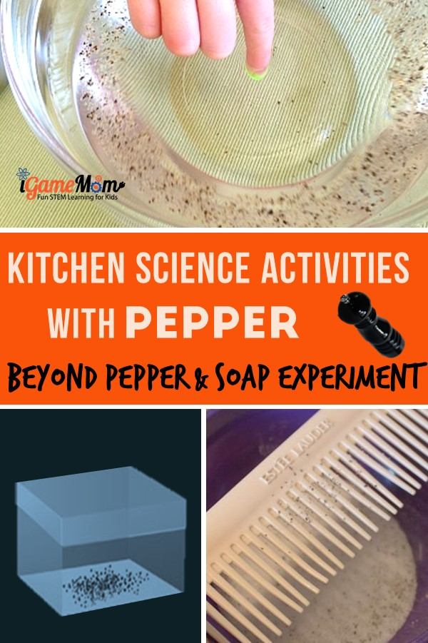 Pepper and soap experiment is magic! Do you know it is only the first half of the experiment? The next half is to bring the pepper back to the center. Find out how, plus 5 more fun kitchen STEM science experiments with pepper you can easily do at home.