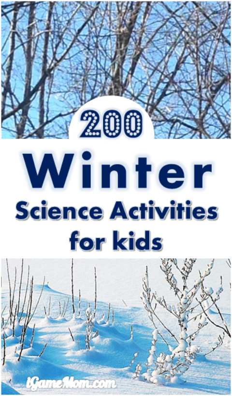 Over 200 winter science activities for kids, ice, snow, cold, or just something to do in the kitchen. A wonderful STEM resource for classroom teachers, homeschool families, or parents looking for after school program curriculum
