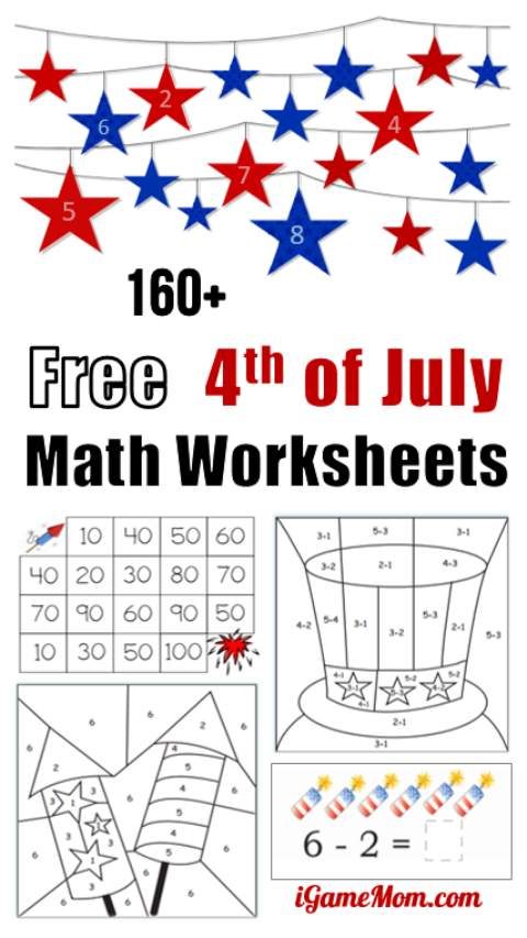 160+ Fourth of July Printable Math Worksheets