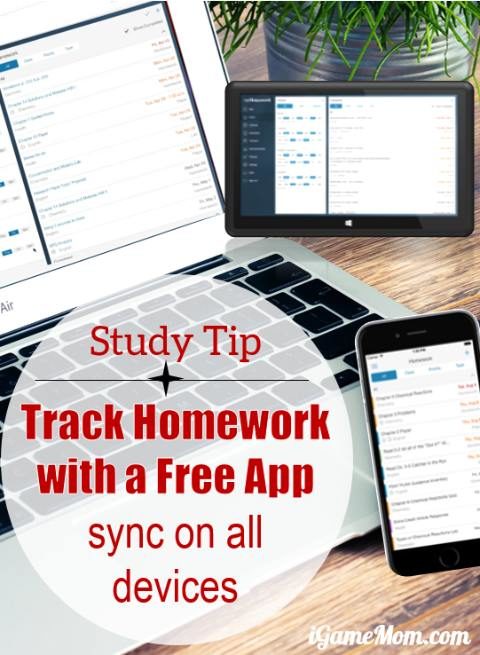 Study tip for homework organization, use a free app that can sync across multiple devices. Parents can put it on their devices to help middle school kids learn executive skills that help them succeed in college.