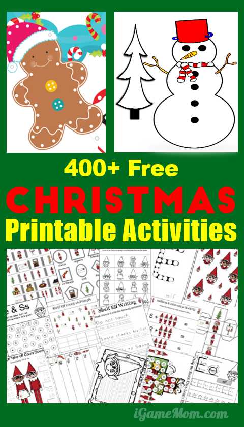 FREE Christmas printable activities games worksheets for kids from preschool kindergarten to school age: Coloring pages, games, numbers, math, alphabet, sight words, … Fun and easy holiday activities for classroom party or family gathering.