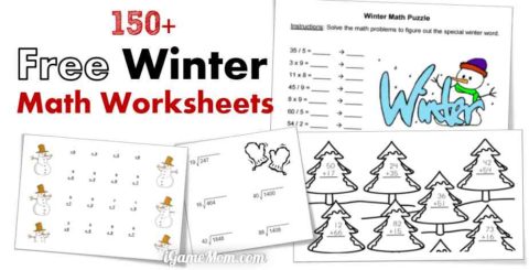 free winter math worksheets for kids