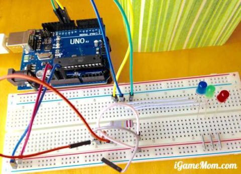 color mixing with computer coding arduino breadboard