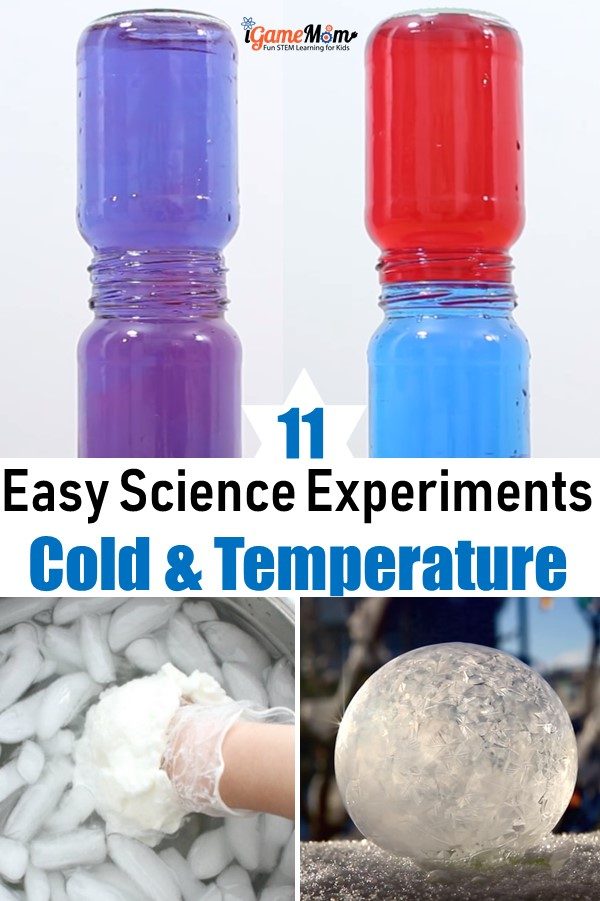 Easy science experiments for kids to learn cold temperature. Fun sensory activities to explore hot and cold, sense of touch. Ideas for preschool to middle school