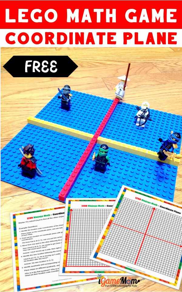 LEGO Math Game Of Coordinate Plane With Free Worksheets