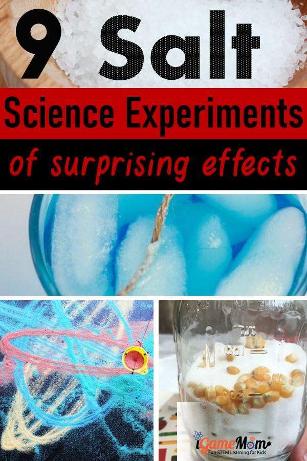 Salt science experiments with surprising effects. Fun kitchen science activities at home