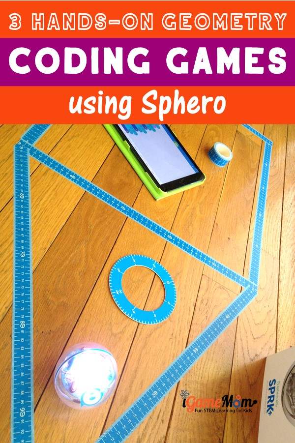 Coding Games for beginner kids to learn Shapes and Geometry, fun Sphero activity for preschool to grade 6, girls and boys. Great for hour of code, math center or homeschool