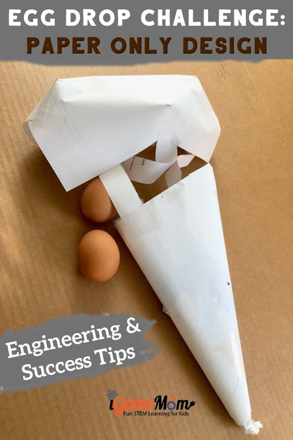 Egg drop challenge paper only design with parachute idea. Engineering design process chart free download and design tips explained in physics. Great outdoor STEM activity for all ages.